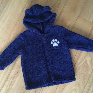 Never worn navy blue soft fleece bear ears hoodie from Jasper, B.C.
